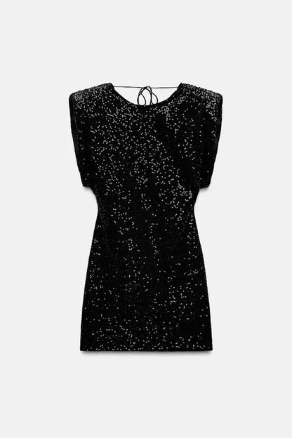 Zara - glitter jurk met open rug