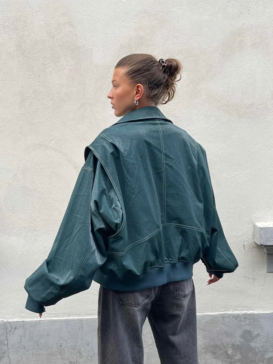 Lara -  Oversized leren jas